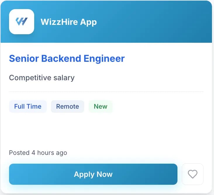 A job card with the Apply button