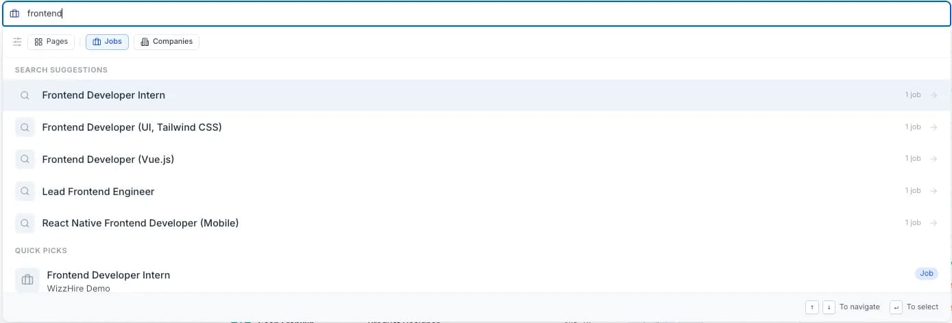 The Jobs page search box with a role and location