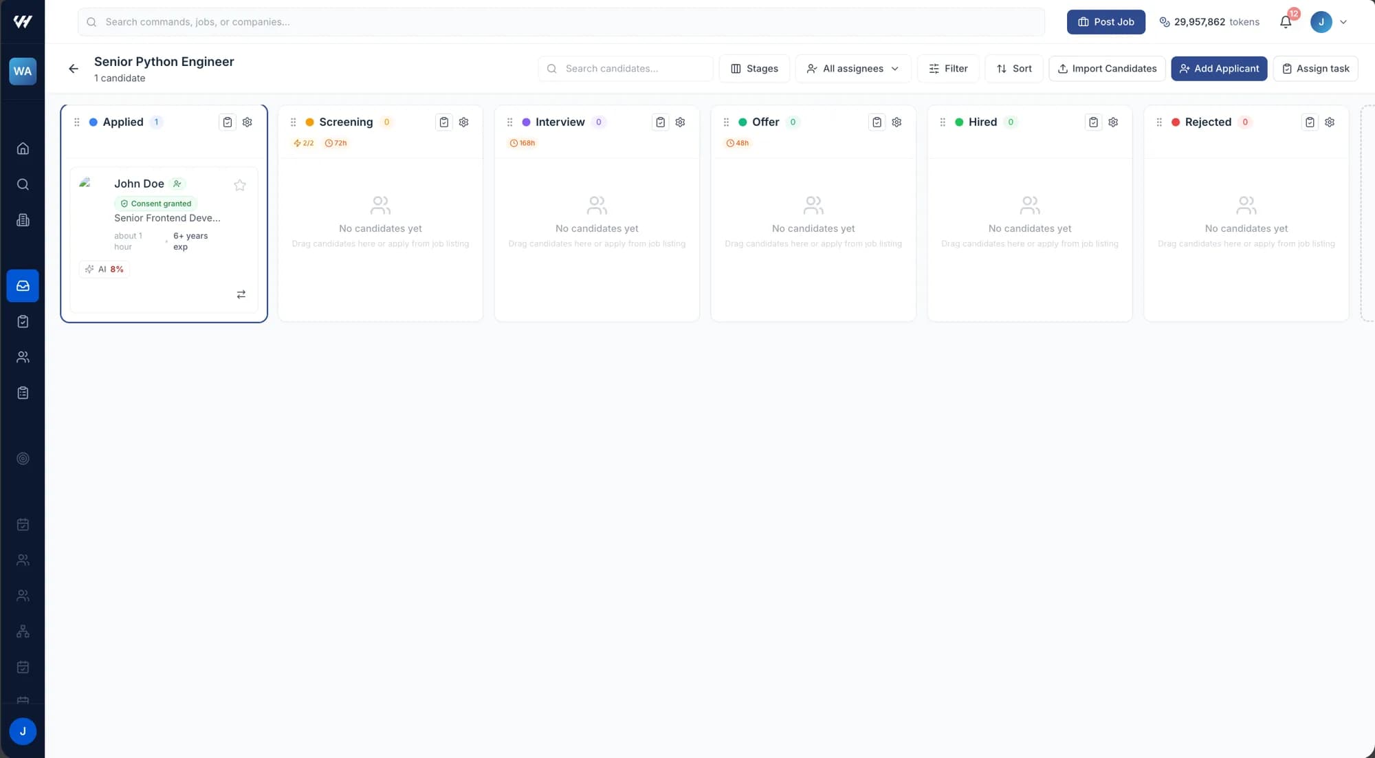 The drag-and-drop hiring pipeline board